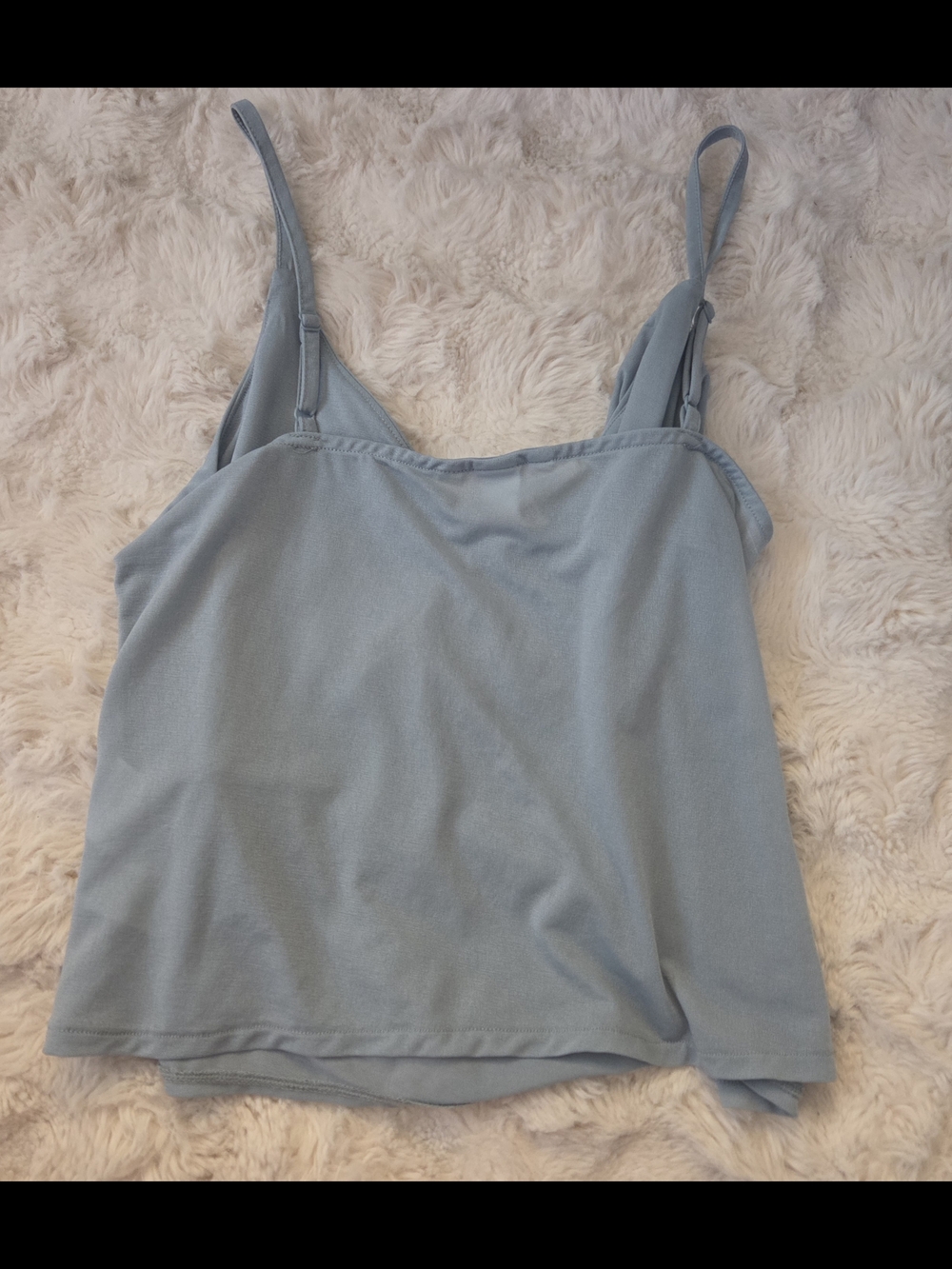 H&M Soft Light Blue Ruffle Camisole Tanktop Small - Picture 4 of 4